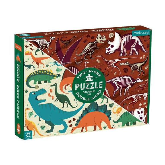 2 In 1 Double-sided Puzzle Dinosaur Dig